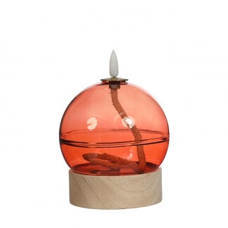 4A LED Candle Oil Lamp | Colour: Red | Diameter 10 centimetres | Height 13.5 centimetres | Per 6 candles
