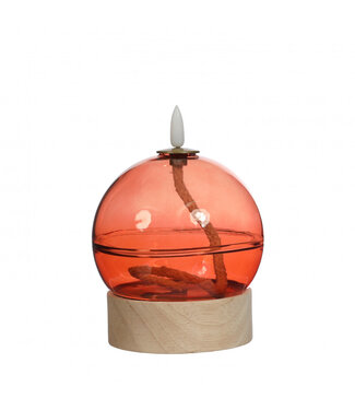 4A Bougie LED Lampe à huile | Couleur : Rouge | Diamètre 10 centimètres | Hauteur 13,5 centimètres | Par 6 bougies