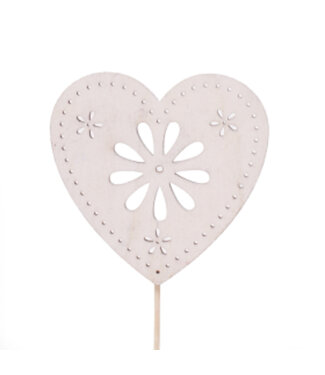 4A Wooden Heart Stick | Colour: Natural White | Length ±50 centimetres | Diameter 8 centimetres | Per 25 sticks