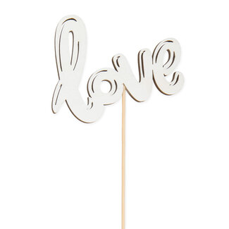 4A Wooden “Love” Plant Stake | Colour: Natural White | Length ±50 centimetres | Diameter 10 centimetres | Per 24 stakes