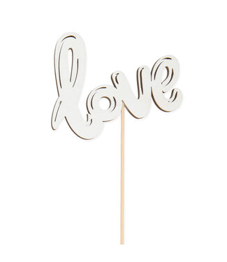 4A Wooden “Love” Plant Stake | Colour: Natural White | Length ±50 centimetres | Diameter 10 centimetres | Per 24 stakes