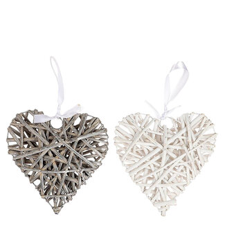 4A Decorative Hanging Heart | Colour: White Brown | Diameter 20 centimetres | Per 20 hangers