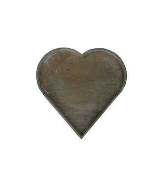 4A Plateau en Bois Cœur | Couleur : Gris | Diamètre 30 centimètres | Hauteur 3 centimètres | Par 4 plateaux