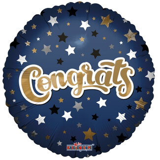 4A Party! Balloon "Congrats" | Colour: Blue | Diameter 45 centimetres | Per 10 balloons