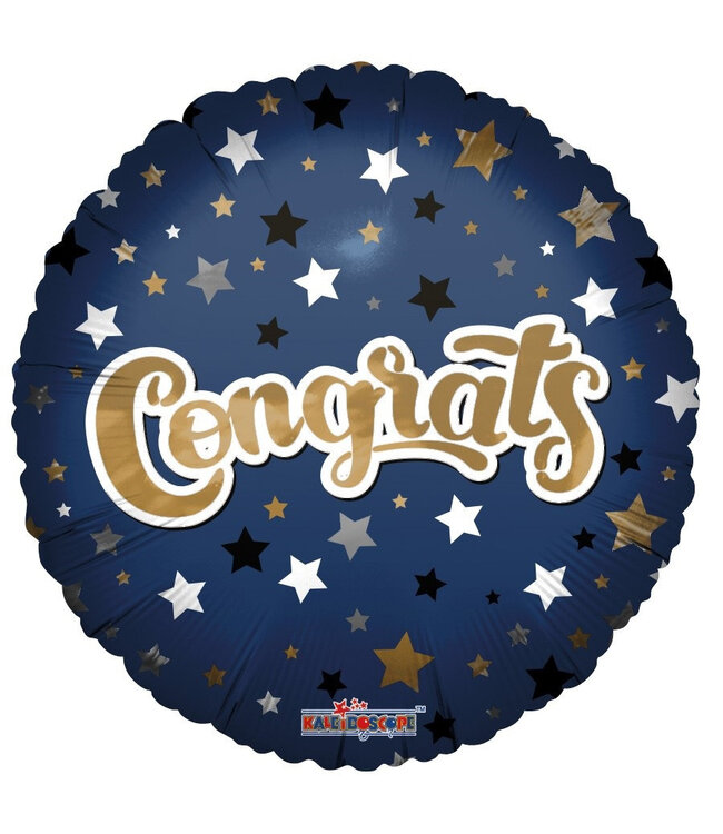 Party! Balloon "Congrats" | Colour: Blue | Diameter 45 centimetres | Per 10 balloons