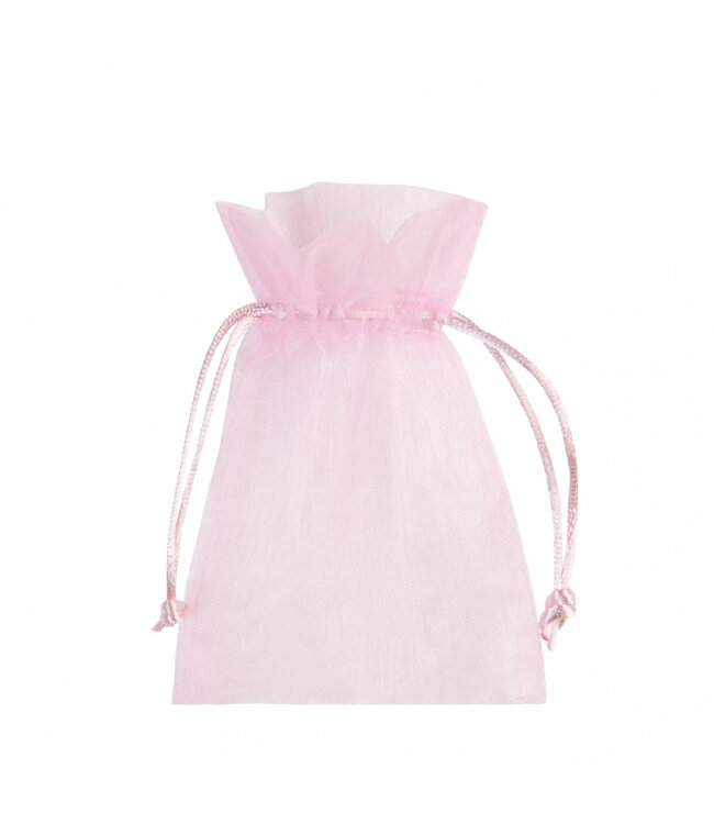 Pochette en organza | Couleur : Rose pâle | Hauteur 9 centimètres | Largeur 12 centimètres | Par 10 pochettes