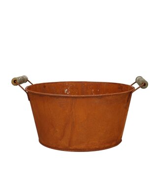 4A Zink Topf Blumentopf Pflanzentopf Rost | Farbe: Braun | Durchmesser 21 Zentimeter | Höhe 10,5 Zentimeter | Pro 10 Töpfe