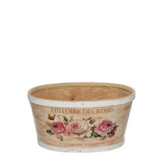 4A Wooden Flowerpot Planter "Histoire" | Colour: Pink White | Length 22 centimetres | Width 18 centimetres | Height 11 centimetres | Per 10 planters