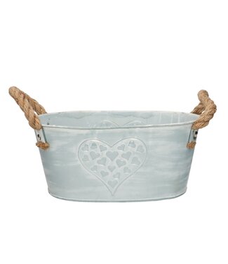 4A Zinc Flowerpot Planter Box with Heart “Max” | Colour: Grey | Height 10.5 centimetres | Length 25 centimetres | Width 11 centimetres | Per 10 boxes