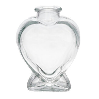 4A Glasflasche Herzform „Lovely“ | Farbe: Transparent | Durchmesser 2 - 8 Zentimeter | Breite 5 Zentimeter | Höhe 11 Zentimeter | Pro 12 Herzen