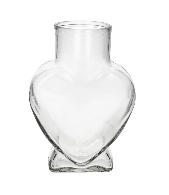 Glass Vase Heart-Shaped "Lovely" | Colour: Transparent | Diameter 8 - 15 centimetres | Height 22 centimetres | Per 8 vases