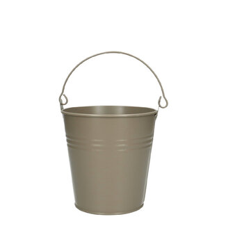 4A Pot de fleurs en zinc "Breeze" | Couleur : Taupe | Diamètre 13 centimètres | Hauteur 13 centimètres | Par 10 seaux