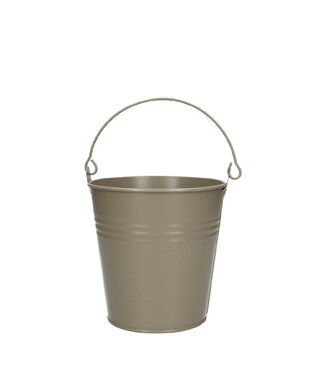 4A Zink Eimer Blumentopf Pflanztopf „Breeze“ | Farbe: Taupe | Durchmesser 13 Zentimeter | Höhe 13 Zentimeter | Pro 10 Eimer