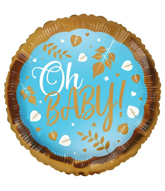 4A Party! Eco Balloon “Oh Baby!” | Colour: Blue | Diameter 45 centimetres | Per 10 balloons