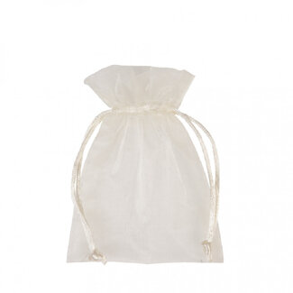 4A Organza Bag | Colour: Ivory | Height 9 centimetres | Width 12 centimetres | Per 10 bags