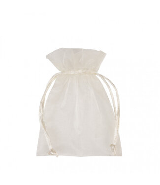 4A Organza Täschchen | Farbe: Elfenbeinfarben | Höhe 9 Zentimeter | Breite 12 Zentimeter | Pro 10 Täschchen