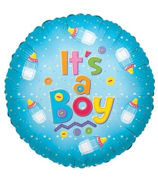 4A Party! Balloon “It's a boy” | Colour: Blue | Diameter 45 centimetres | Per 10 balloons