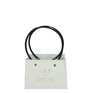 4A Zinc Flower Pot Planter Bag Shape | Colour: Natural White | Height 11.5 centimetres | Length 14 centimetres | Width 7.5 centimetres | Per 6 flower pots