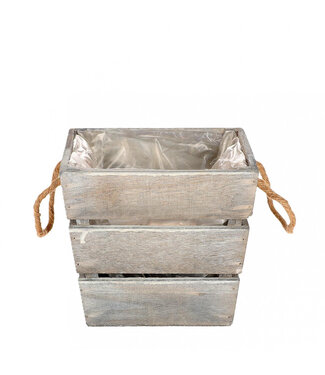 4A Holzblumentopf Pflanzentopf „Vanga“ | Farbe: Grau | Durchmesser 21 Zentimeter | Höhe 19 Zentimeter | Pro 10 Blumentöpfe