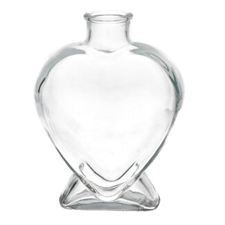 4A Glass Bottle Heart Shape “Lovely” | Colour: Transparent | Diameter 3 - 14 centimetres | Width 6 centimetres | Height 18 centimetres | Per 6 hearts