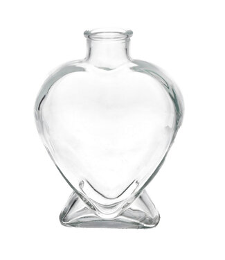 4A Glasflasche Herzform „Lovely“ | Farbe: Transparent | Durchmesser 3 - 14 Zentimeter | Breite 6 Zentimeter | Höhe 18 Zentimeter | Pro 6 Herzen