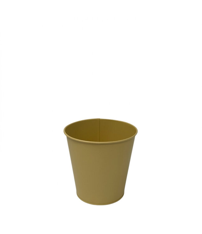 Zinc Flower Pot Plant Pot “Milo” | Colour: Yellow | Diameter 12 centimetres | Height 12 centimetres | Per 12 flower pots