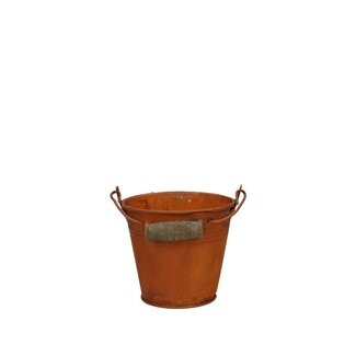 4A Seau en zinc Pot de fleurs Pot de plantes Rouille | Couleur : Marron | Diamètre 9 centimètres | Hauteur 8 centimètres | Par 10 seaux