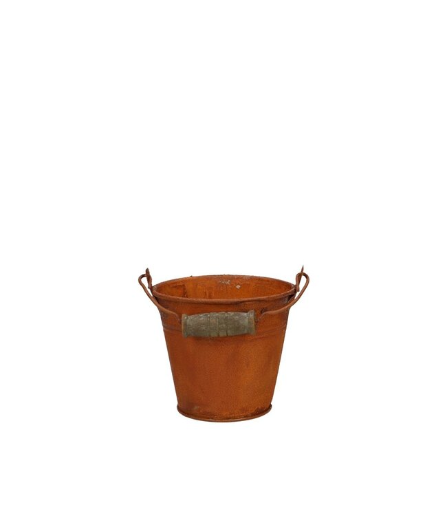 Zink Eimer Blumentopf Pflanzentopf Rost | Farbe: Braun | Durchmesser 9 Zentimeter | Höhe 8 Zentimeter | Pro 10 Eimer