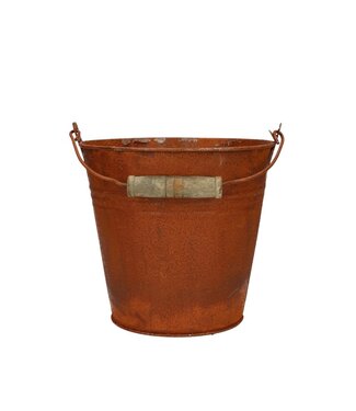 4A Zink Eimer Blumentopf Pflanzentopf Rost | Farbe: Braun | Durchmesser 16 Zentimeter | Höhe 15 Zentimeter | Pro 8 Eimer