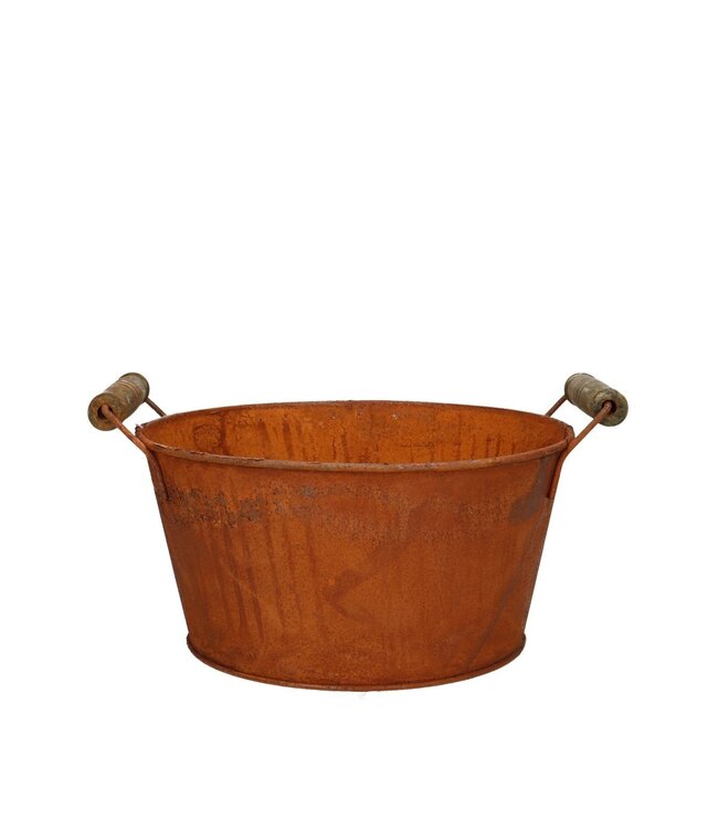 Zink Behälter Blumentopf Pflanzentopf Rost | Farbe: Braun | Durchmesser 18 Zentimeter | Höhe 9 Zentimeter | Pro 10 Behälter