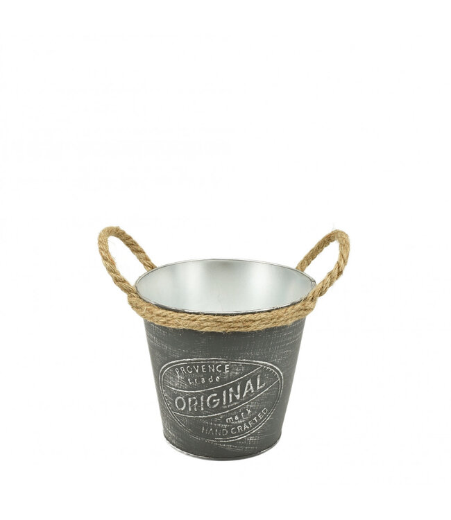 Zinc Flower Pot Planter "Provence" | Colour: Grey | Diameter 14 centimetres | Height 14 centimetres | Per 10 flower pots