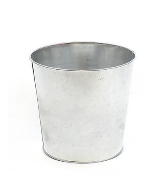 4A Zink Blumentopf Pflanzentopf | Farbe: Silberfarben | Durchmesser 22,5 Zentimeter | Höhe 21 Zentimeter | Pro 6 Blumentöpfe