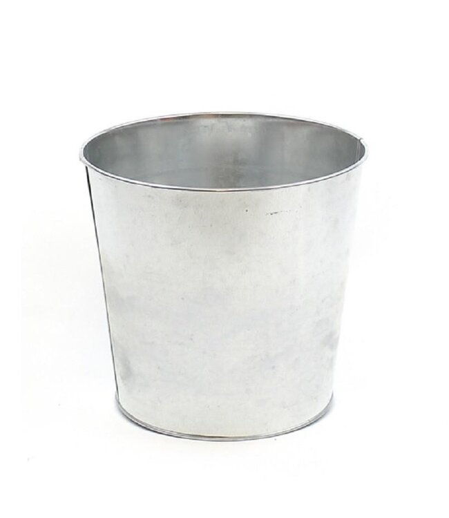 Zink Blumentopf Pflanzentopf | Farbe: Silberfarben | Durchmesser 22,5 Zentimeter | Höhe 21 Zentimeter | Pro 6 Blumentöpfe