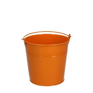 4A Zink Eimer Blumentopf Pflanzentopf | Farbe: Orange | Durchmesser 12,5 Zentimeter | Höhe 11,5 Zentimeter | Pro 10 Eimer