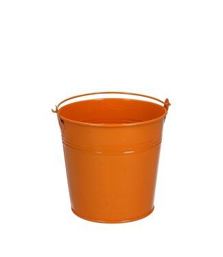 4A Zink Eimer Blumentopf Pflanzentopf | Farbe: Orange | Durchmesser 12,5 Zentimeter | Höhe 11,5 Zentimeter | Pro 10 Eimer