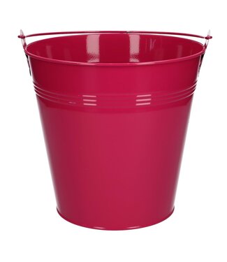 4A Zink Eimer Blumentopf Pflanzenkübel | Farbe: Fuchsia | Durchmesser 20 Zentimeter | Höhe 18,5 Zentimeter | Pro 5 Eimer
