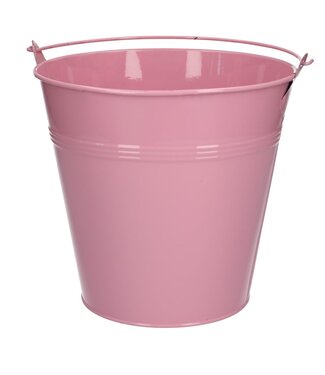 4A Zink Eimer Blumentopf Pflanzentopf | Farbe: Rosa | Durchmesser 20 Zentimeter | Höhe 18,5 Zentimeter | Pro 5 Eimer
