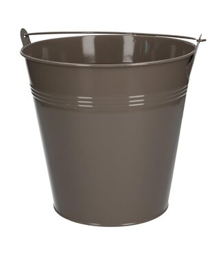 4A Zink Eimer Blumentopf Pflanzentopf | Farbe: Sandfarben | Durchmesser 20 Zentimeter | Höhe 18,5 Zentimeter | Pro 5 Eimer