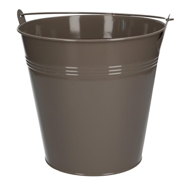 Zinc Bucket Flowerpot Plant Pot | Colour: Sand-coloured | Diameter 20 centimetres | Height 18.5 centimetres | Per 5 buckets