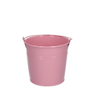 4A Zinken Emmertje Bloempot Plantenpot | Kleur: Roze | Diameter 12.5 centimeter | Hoogte 11.5 centimeter | Per 10 emmertjes