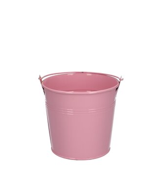 4A Zinkeimerchen Blumentopf Pflanzentopf | Farbe: Rosa | Durchmesser 12,5 Zentimeter | Höhe 11,5 Zentimeter | Pro 10 Eimerchen