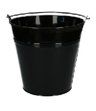 4A Zink Eimer Blumentopf Pflanzentopf | Farbe: Schwarz | Durchmesser 20 Zentimeter | Höhe 18,5 Zentimeter | Pro 5 Eimer
