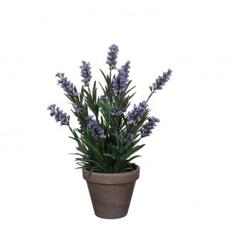 4A Lavender Artificial Plant with Pot | Colour: Blue | Lavender Angustifolia Artificial Plant | Diameter ± 11 - 20 centimetres | Height ± 33 centimetres | Per 6 artificial plants