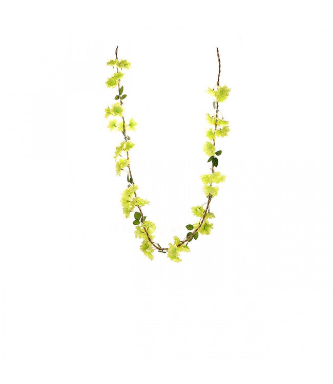 Camuna Blossom Guirlande Fleur Artificielle | Couleur : Vert | Longueur ± 150 centimètres | Par guirlande décorative