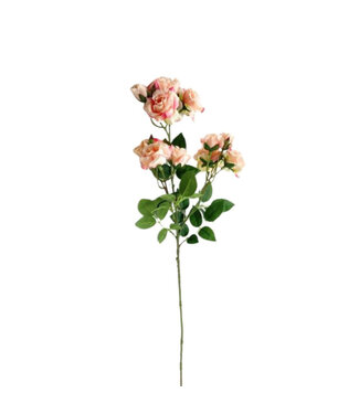 4A Bouquet de roses artificielles | Couleur : Rose | Longueur ± 65 centimètres | Par 6 roses artificielles