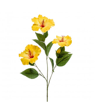 4A Hibiscus Artificial Flower | Colour: Yellow | Length ± 82 centimetres | Per 3 artificial flowers