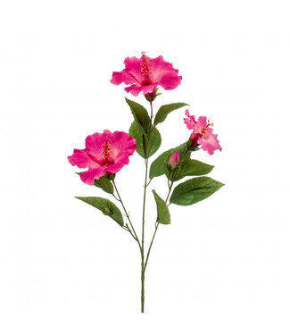 4A Hibiscus Artificial Flower | Colour: Pink | Length ± 82 centimetres | Per 3 artificial flowers