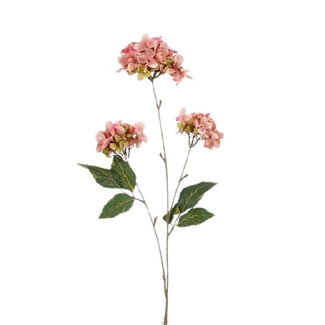 4A Hydrangea Artificial Flower (x3) | Colour: Pink | Length ± 85 centimetres | Per 12 artificial flowers