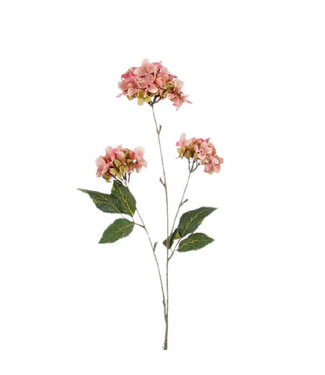 4A Hortensia Fleur Artificielle (x3) | Couleur : Rose | Longueur ± 85 centimètres | Par 12 fleurs artificielles