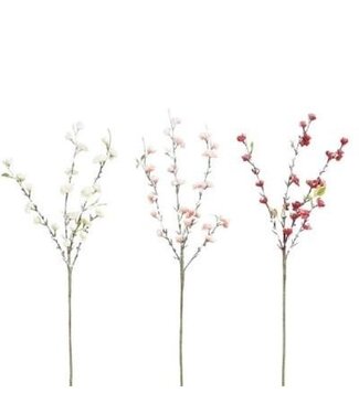 4A Branche de Fleurs de Cerisier Artificielle | Couleur : Couleurs Mixtes | Longueur ± 80 centimètres | Par 12 fleurs artificielles